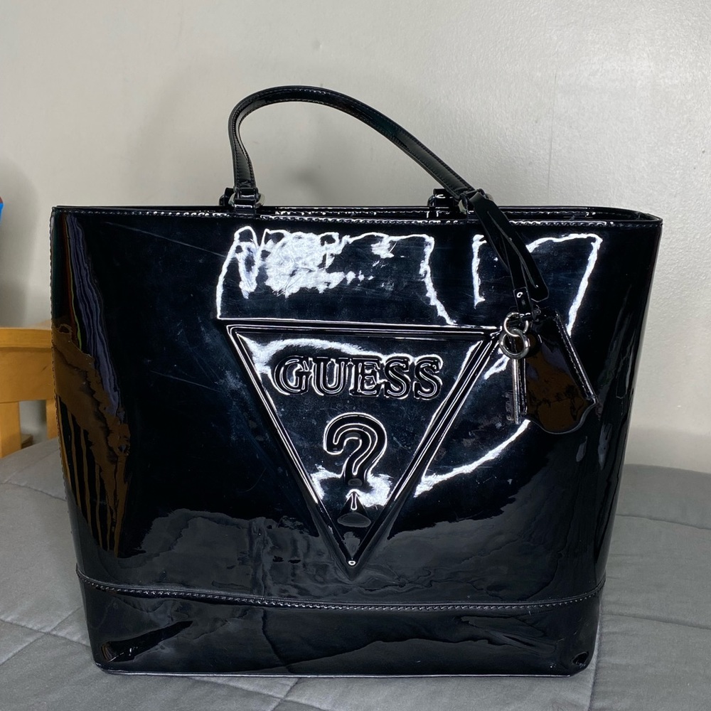 Black Patent Leather Guess Handbag